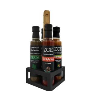 Zoë Hot Sauces With 4 Bottle Caddy